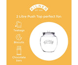 GLASS PUSH TOP STORAGE JAR 2L
