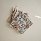 MUSLIN COTTON WASHCLOTH-RETRO FLOWERS