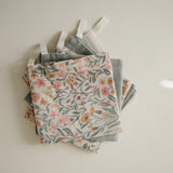 MUSLIN COTTON WASHCLOTH-PASTEL BLOOMS