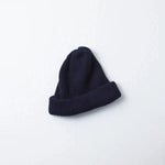 EXTRA FINE MERINO ROLL UP BEANIE-NAVY