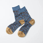 LEOPARD CREW SOCK-LT BLUE