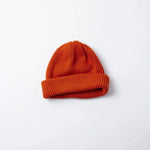 EXTRA FINE MERINO ROLL UP BEANIE-ORANGE