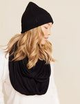 RIBBED KNIT BEANIE-BLACK