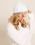 RIBBED KNIT BEANIE-NATURAL WHITE