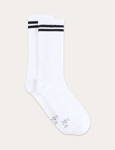 WOMEN'S STRIPED CUSHIONED CREW SOCKS