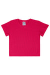 CARMEN MESH CROPPED TEE-PINK GRAPEFRUIT