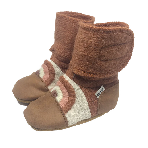 NOOKS CLAY EMBROIDERED WOOL BOOTIES