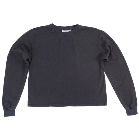 CROPPED LONG SLEEVE TEE - BLACK