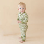 PARADE ROMPER LONG SLEEVE-STRIPED OLIVE