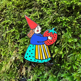 STRAWBERRY GNOME ENAMEL PIN