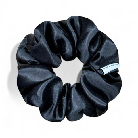 ORGANIC SILK SCRUNCHIE-BLACK