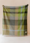 RECYCLED WOOL BLANKET OLIVE PATCHWORK CHECK