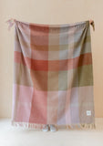 RECYCLED WOOL BLANKET PINK PATCHWORK CHECK