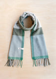 LAMBSWOOL OVERSIZED SCARF GREEN BLOCK CHECK