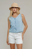 SKYLINE VEST-LIGHT DENIM