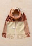 LAMBSWOOL OVERSIZED SCARF BUTTERMILK HONEY BLOCK CHECK