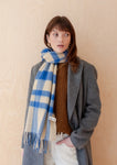 LAMBSWOOL OVERSIZED SCARF BLUE CHECK