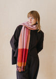 LAMBSWOOL OVERSIZED SCARF BERRY EDGE CHECK
