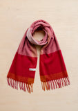 LAMBSWOOL OVERSIZED SCARF BERRY EDGE CHECK