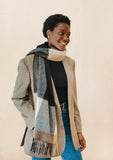 LAMBSWOOL OVERSIZED SCARF NEUTRAL BLOCK CHECK