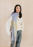 LAMBSWOOL OVERSIZED SCARF LILAC SQUARE CHECK