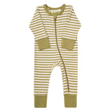 PARADE ROMPER LONG SLEEVE-STRIPED OLIVE