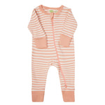PARADE ROMPER LONG SLEEVE-STRIPED DUSTY PINK