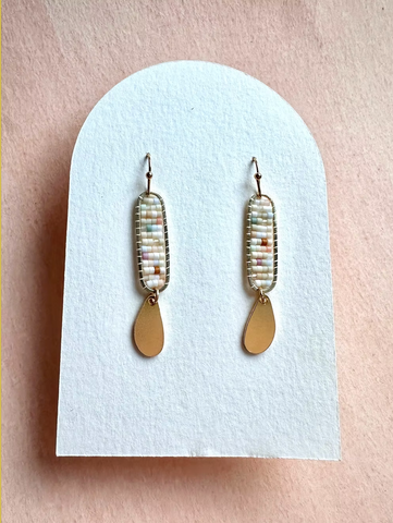 SEAGLASS EARRINGS-GOLD