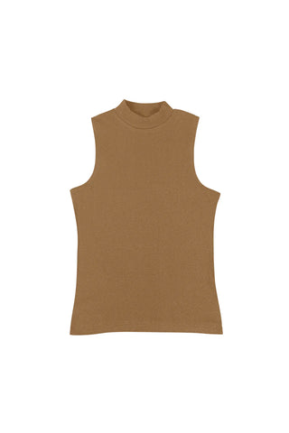 MARIPOSA SLEEVELESS MOCK NECK-COYOTE