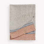 FRENCH STRIPE LINEN HAND TOWEL-NATURAL MANDARIN