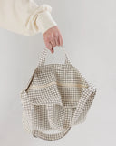 BAGGU HORIZ ZIP DUCK BAG - NATURAL GRID