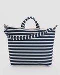 BAGGU HORIZ ZIP DUCK BAG - NAVY STRIPE