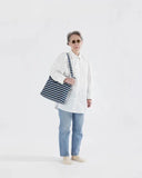 BAGGU HORIZ ZIP DUCK BAG - NAVY STRIPE