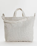 BAGGU HORIZ ZIP DUCK BAG - NATURAL GRID