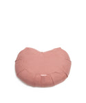 LINEN HALFMOON MEDITATION CUSHION-ROSE CLAY