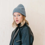 CASHMERE AND MERINO BEANIE CHARCOAL MELANGE