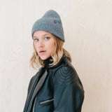 CASHMERE AND MERINO BEANIE CHARCOAL MELANGE