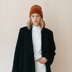 CASHMERE AND MERINO BEANIE RUST